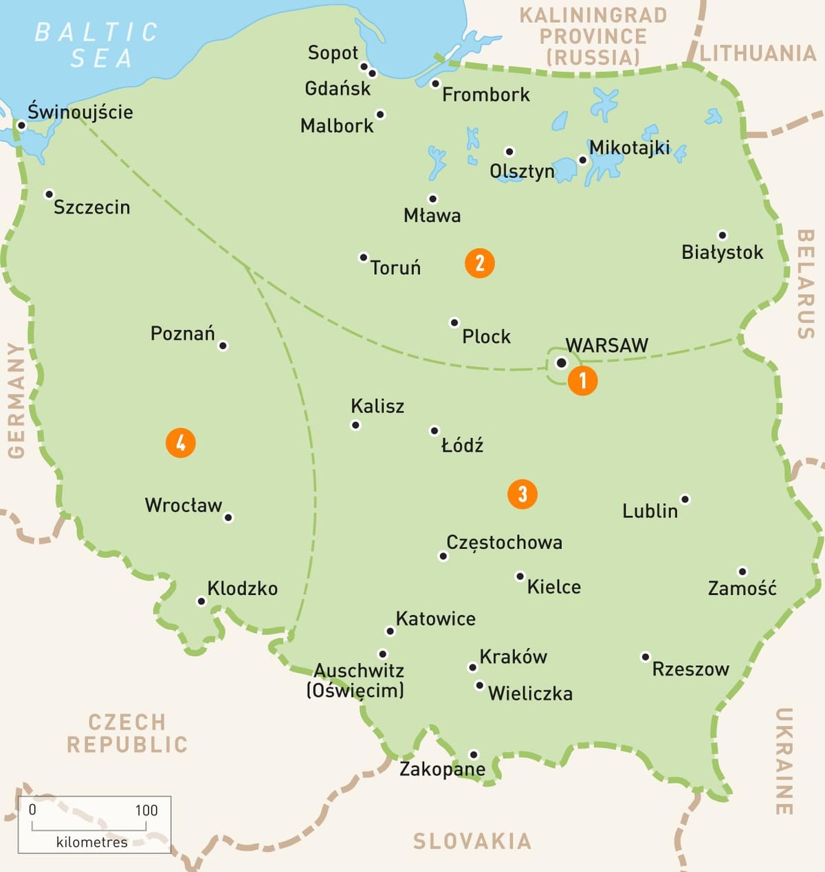 mappa della Polonia occidentale
