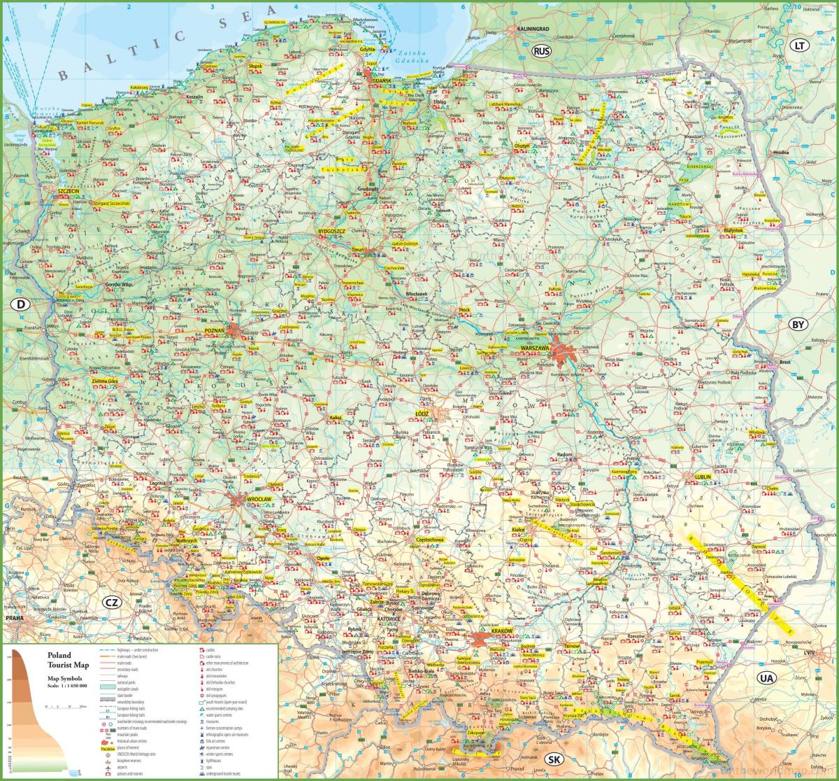 Polonia attrazioni mappa