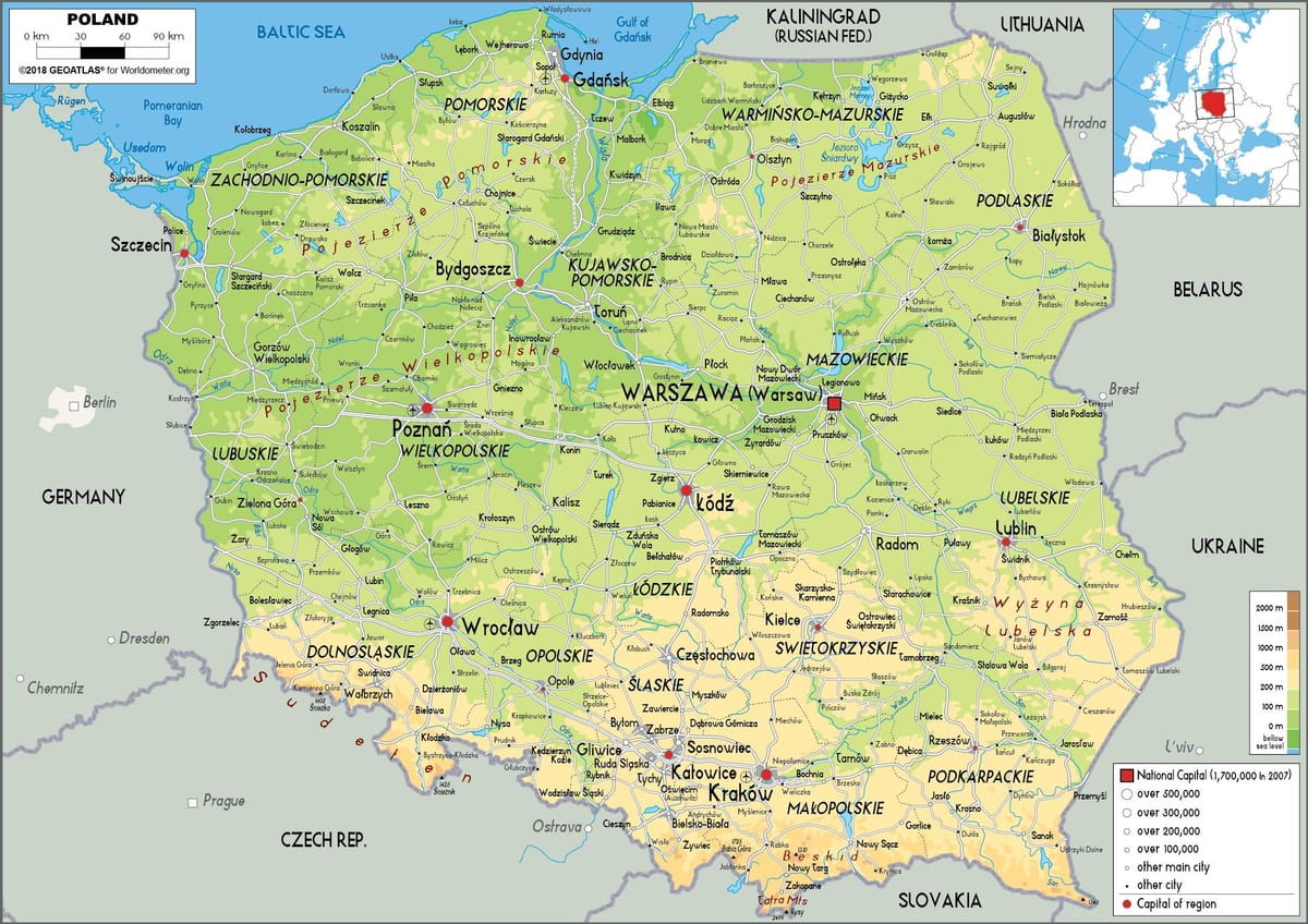 la mappa mostra la Polonia