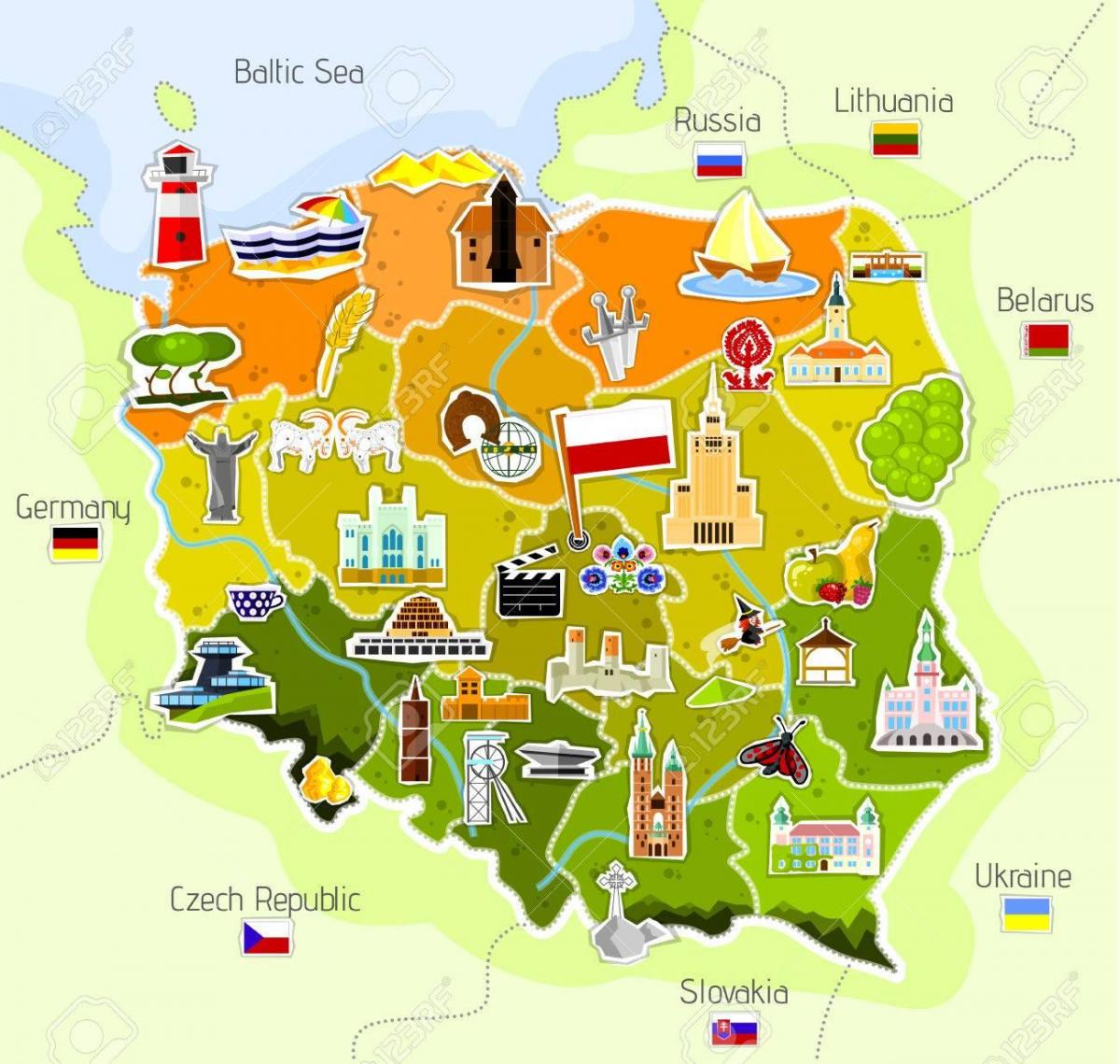 mappa di Polonia monumenti
