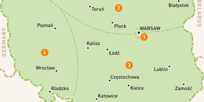 Mappa della Polonia occidentale