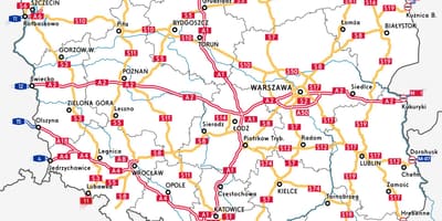 Mappa di Polonia autostrada