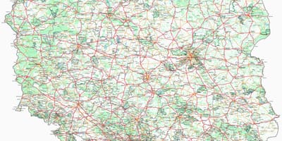 Mappa di Polonia comuni, ordinati per distanze