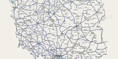 Mappa di Polonia rail