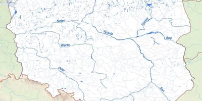 Mappa di Polonia fiumi