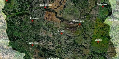 Mappa di Polonia satellitare