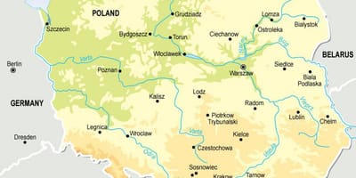 Mappa topografica della Polonia