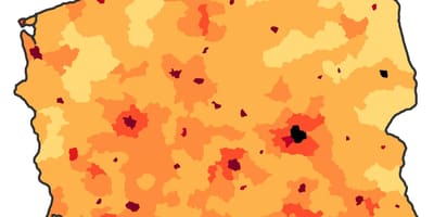 Mappa di Polonia popolazione
