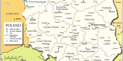 Mappa di Polonia regioni